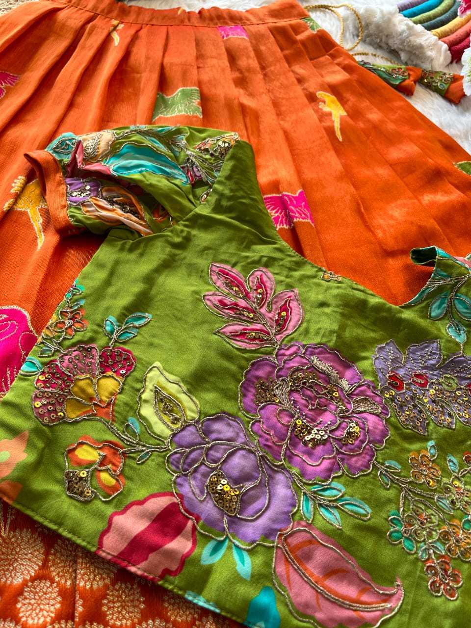 Ynf Tissue Silk RIN235 134 Kids Wear Festive Collections Wholesale Kids Lehenga Kids Lehenga Choli Baby Girl Lehenga Manufacturer- Kapda Export