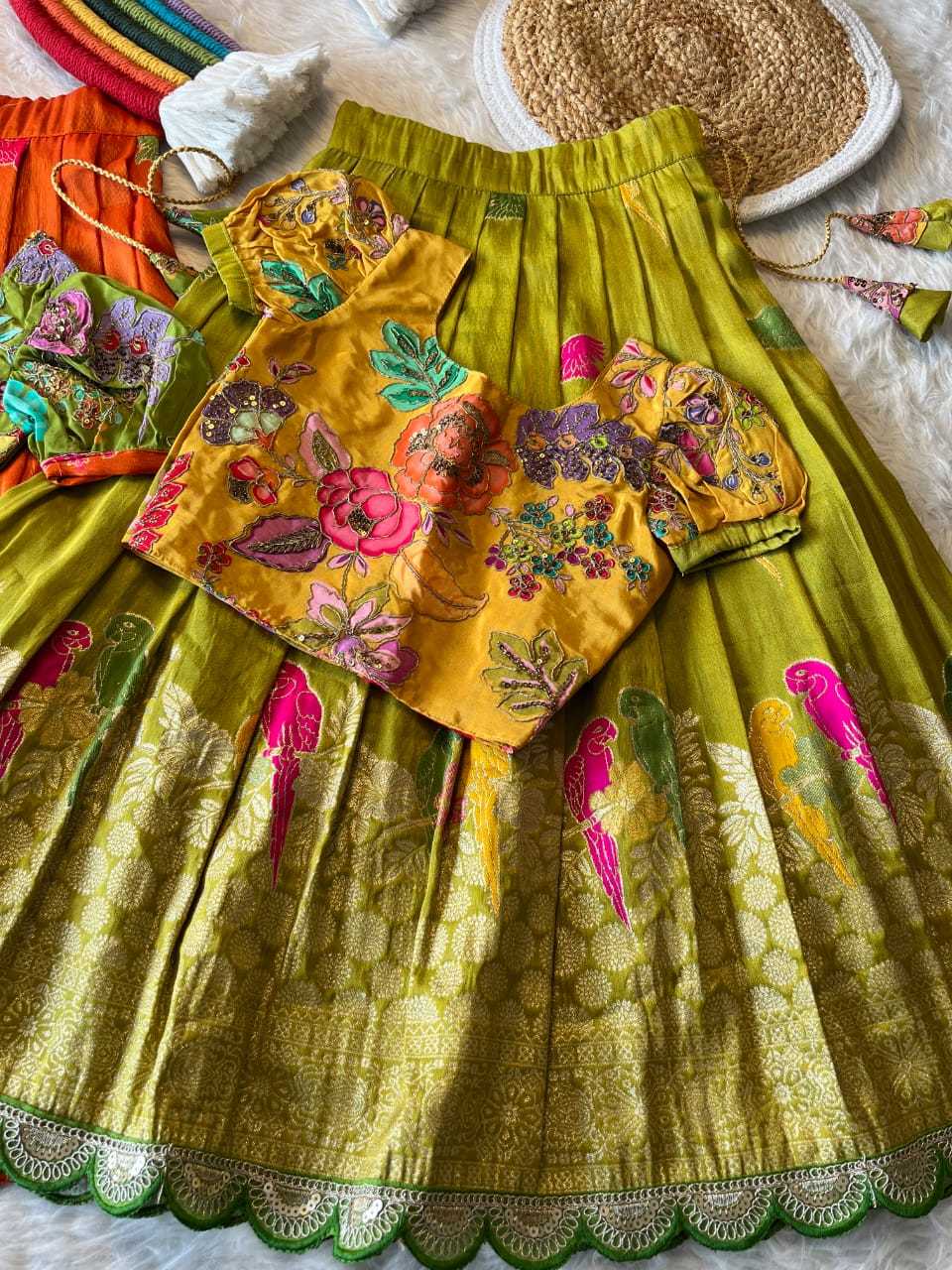 Ynf Tissue Silk RIN235 134 Kids Wear Festive Collections Wholesale Kids Lehenga Kids Lehenga Choli Baby Girl Lehenga Manufacturer- Kapda Export