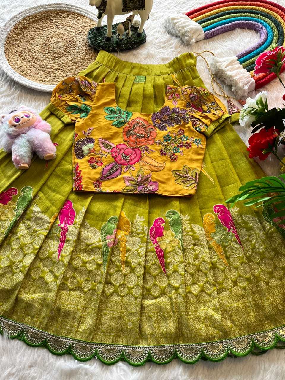 Ynf Tissue Silk RIN235 134 Kids Wear Festive Collections Wholesale Kids Lehenga Kids Lehenga Choli Baby Girl Lehenga Manufacturer- Kapda Export