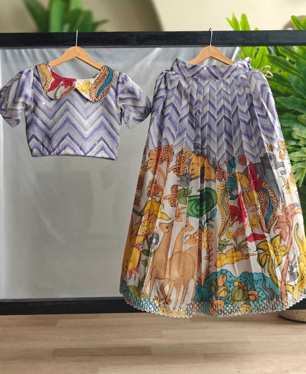 Ynf Tussar Silk KESH249 1001 Kids Wear Wholesale Kids Designer Frock Kids Traditional Outfits Kids Festive Wear Manufacturer- Kapda Export