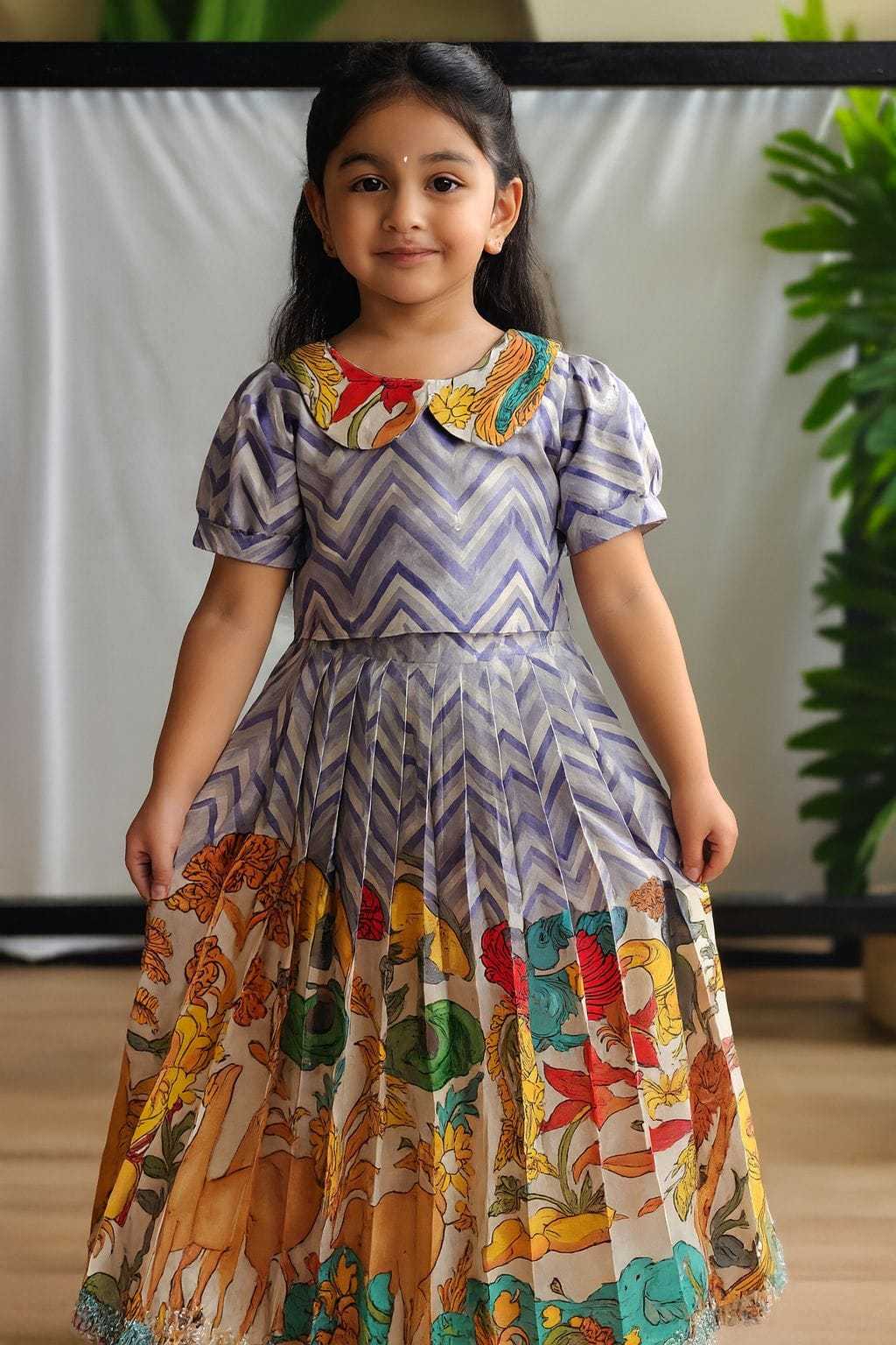 Ynf Tussar Silk KESH249 1001 Kids Wear Wholesale Kids Designer Frock Kids Traditional Outfits Kids Festive Wear Manufacturer- Kapda Export