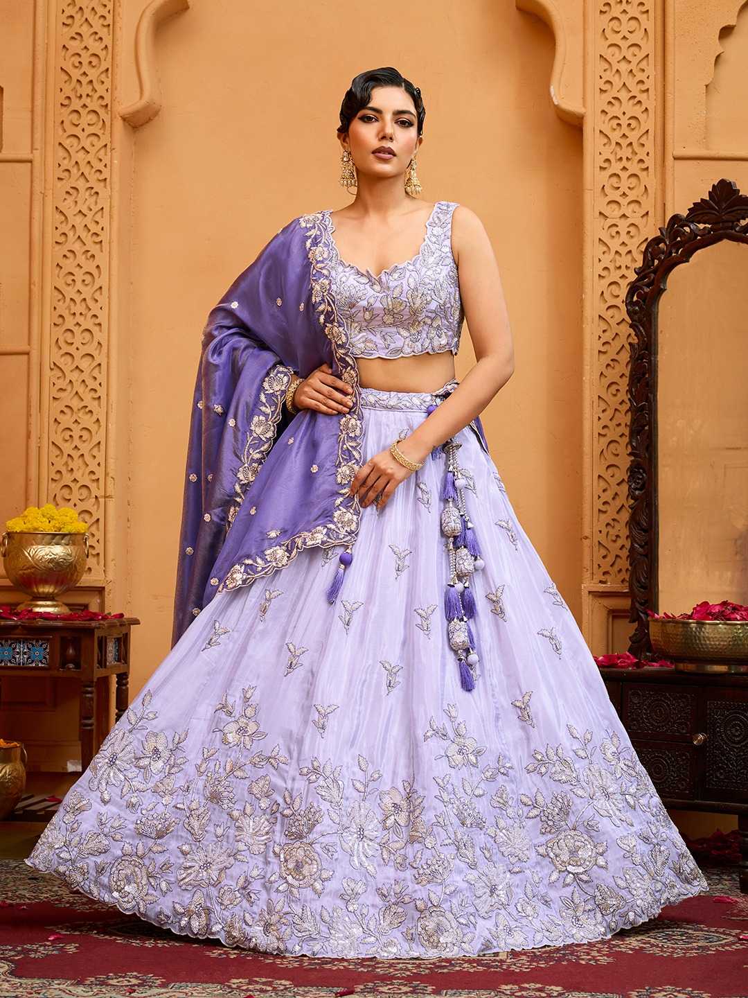 Ynf Tussar Silk KESH530 6139 Lehengas Wholesale Traditional Lehenga Embroidered Lehenga Sequins Lehenga Manufacturer- Kapda Export