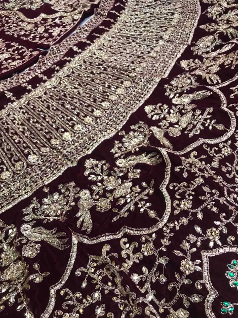 Ynf Velvet KESH494 1132 Lehengas Wedding Collections Wholesale Bridal Lehenga Wedding Lehenga Embroidered Lehenga Manufacturer- Kapda Export