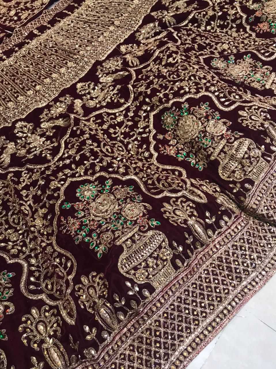 Ynf Velvet KESH494 1132 Lehengas Wedding Collections Wholesale Bridal Lehenga Wedding Lehenga Embroidered Lehenga Manufacturer- Kapda Export