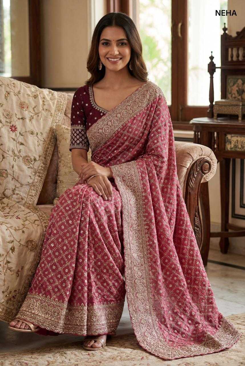 Ynf Vichitra Silk KESH114 NEHA Sarees Silk Sarees Wholesale Party Wear Sarees Heavy Work Sarees Silk Sarees For Weddings Manufacturer- Kapda Export