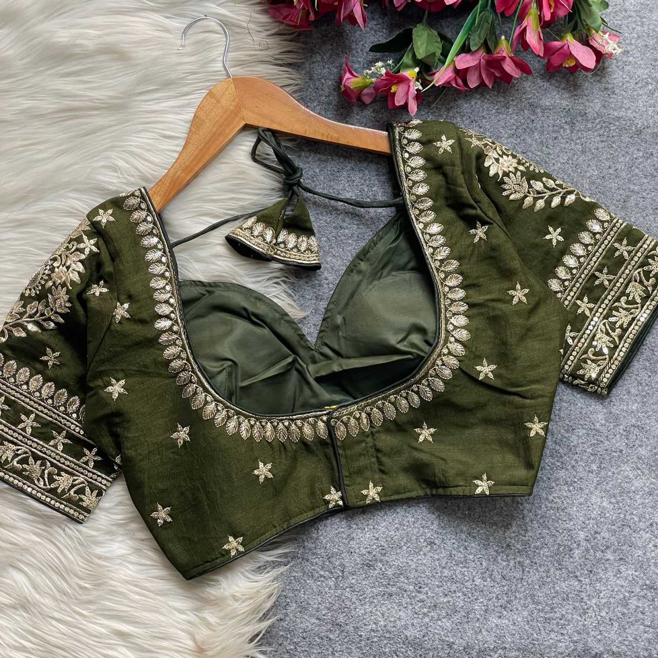 Ynf Vichitra Silk KESH426 MUMTAZ CUT Readymade Blouses Festive Collections Wholesale Sequence Embroidery Blouse Designer Blouse Silk Blouse Manufacturer- Kapda Export