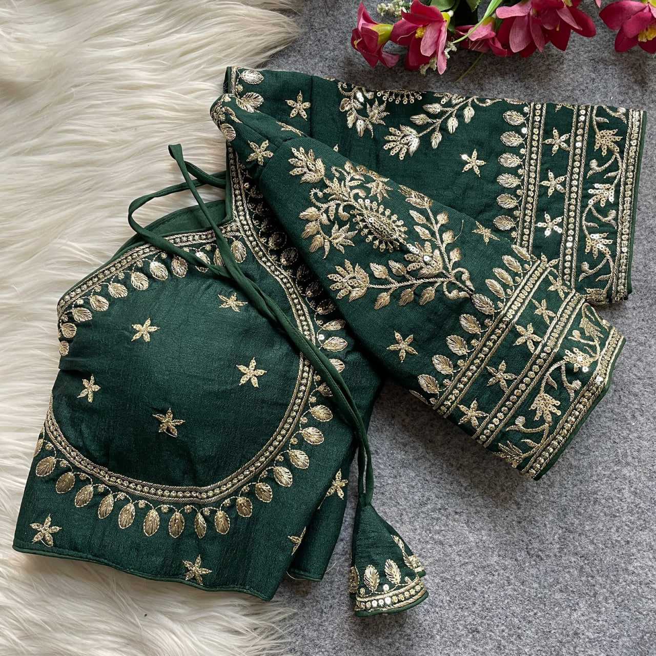 Ynf Vichitra Silk KESH426 MUMTAZ CUT Readymade Blouses Festive Collections Wholesale Sequence Embroidery Blouse Designer Blouse Silk Blouse Manufacturer- Kapda Export