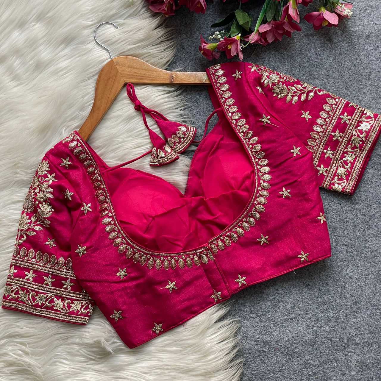 Ynf Vichitra Silk KESH426 MUMTAZ CUT Readymade Blouses Festive Collections Wholesale Sequence Embroidery Blouse Designer Blouse Silk Blouse Manufacturer- Kapda Export