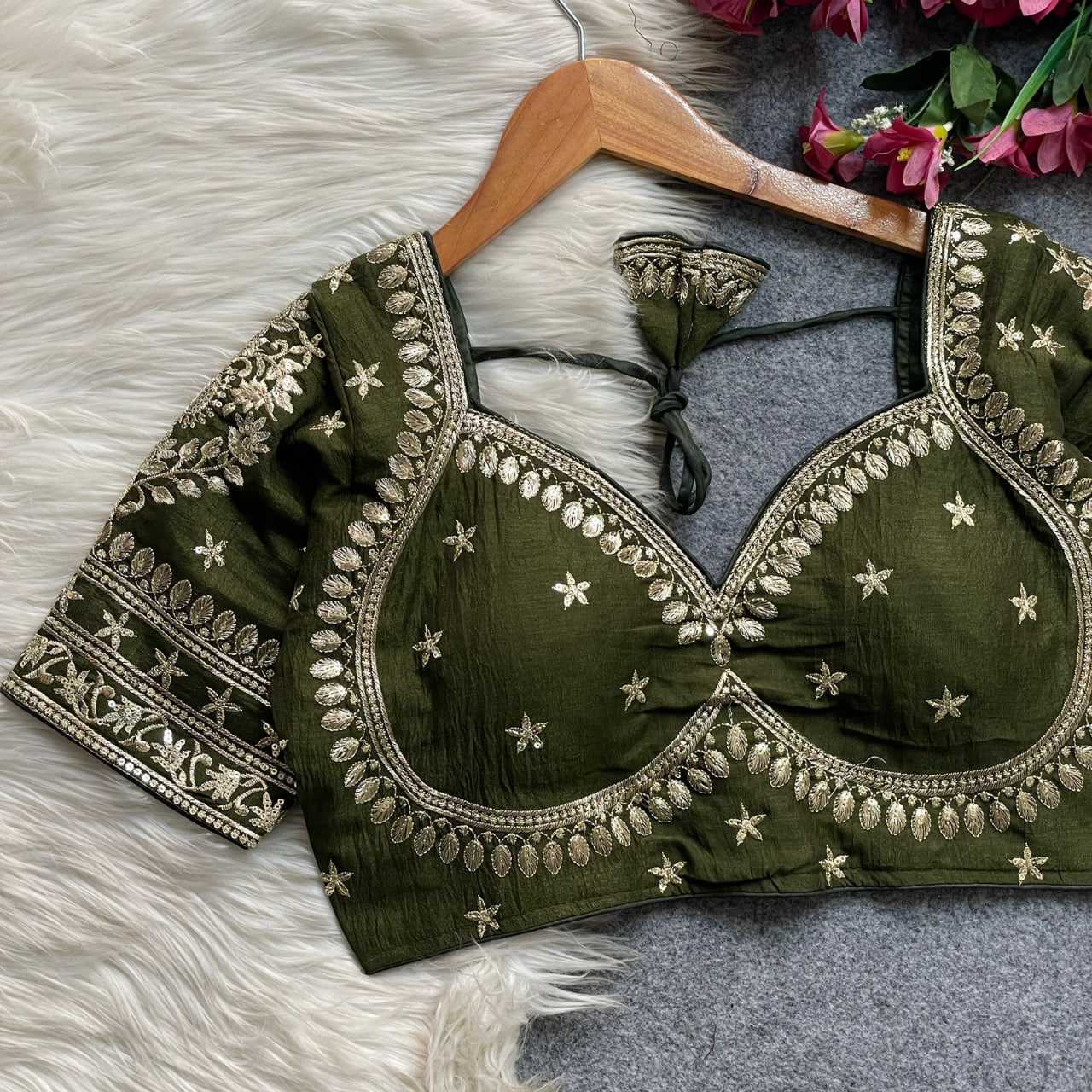 Ynf Vichitra Silk KESH426 MUMTAZ CUT Readymade Blouses Festive Collections Wholesale Sequence Embroidery Blouse Designer Blouse Silk Blouse Manufacturer- Kapda Export