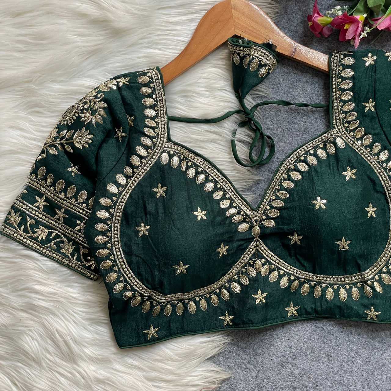 Ynf Vichitra Silk KESH426 MUMTAZ CUT Readymade Blouses Festive Collections Wholesale Sequence Embroidery Blouse Designer Blouse Silk Blouse Manufacturer- Kapda Export