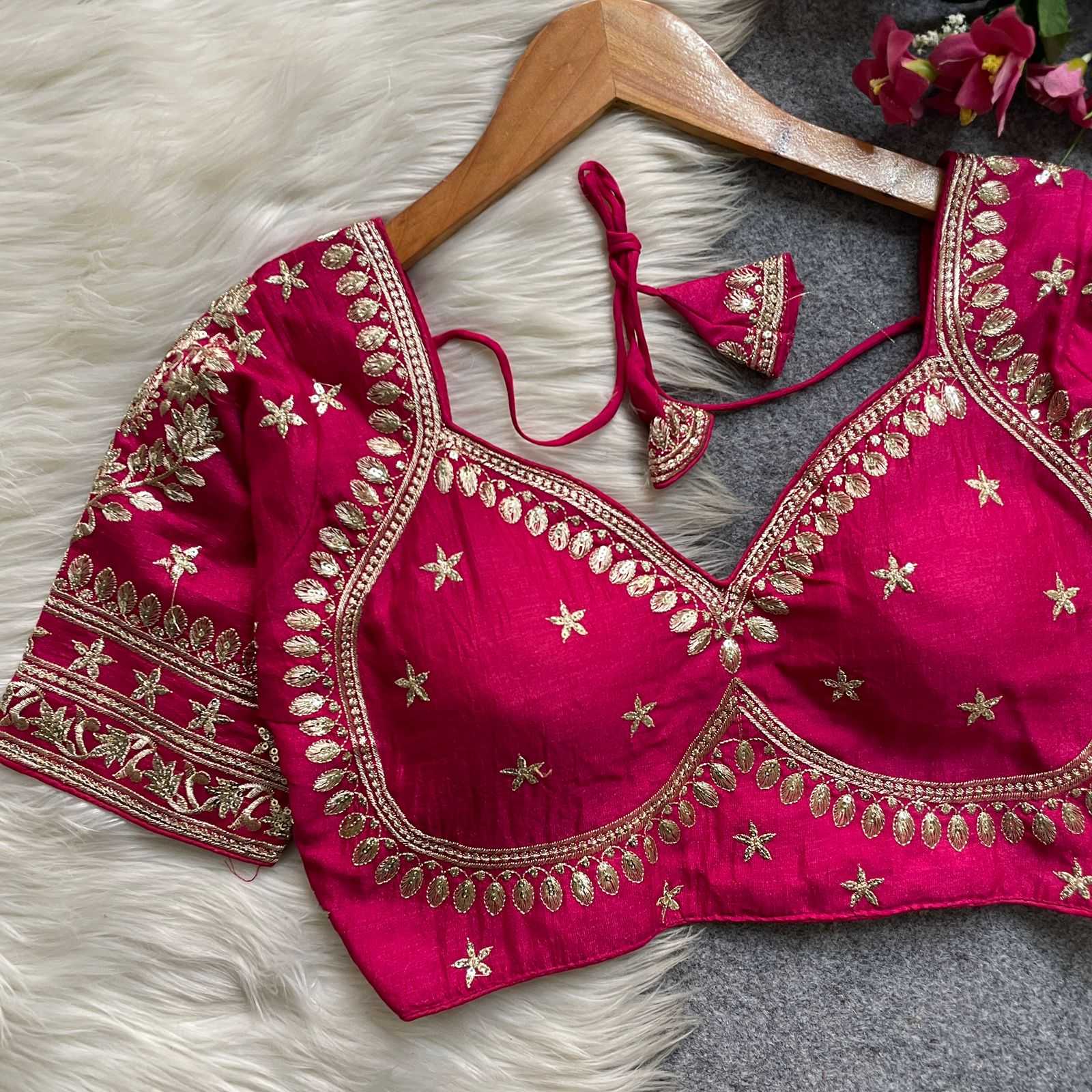 Ynf Vichitra Silk KESH426 MUMTAZ CUT Readymade Blouses Festive Collections Wholesale Sequence Embroidery Blouse Designer Blouse Silk Blouse Manufacturer- Kapda Export