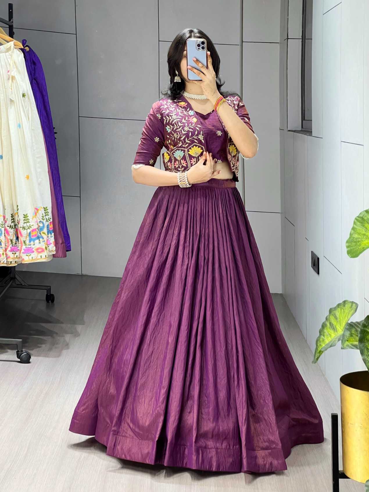 Ynf Vichitra Silk KESH530 jacket-Lehenga Lehengas Wholesale Wedding Lehenga Embroidered Lehenga Jacket Style Lehenga Manufacturer- Kapda Export