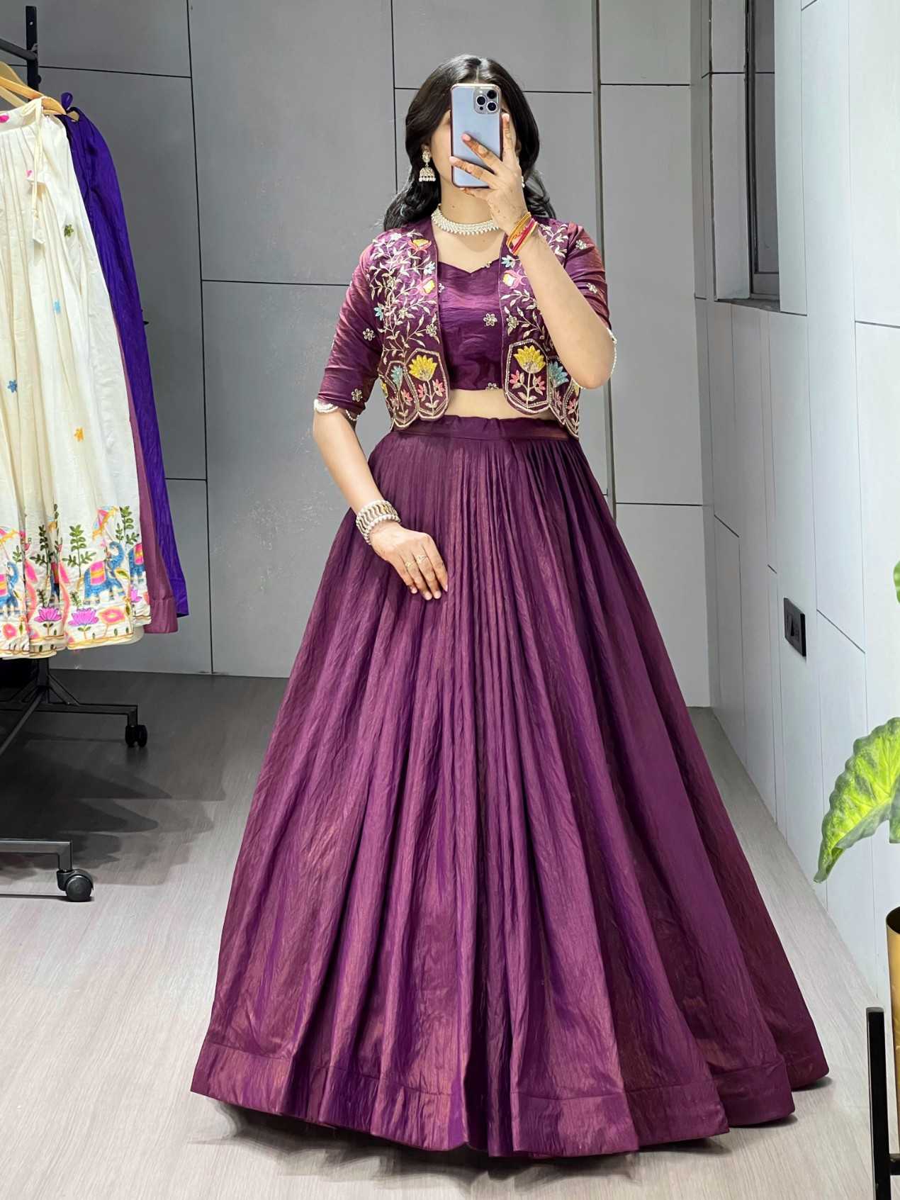 Ynf Vichitra Silk KESH530 jacket-Lehenga Lehengas Wholesale Wedding Lehenga Embroidered Lehenga Jacket Style Lehenga Manufacturer- Kapda Export