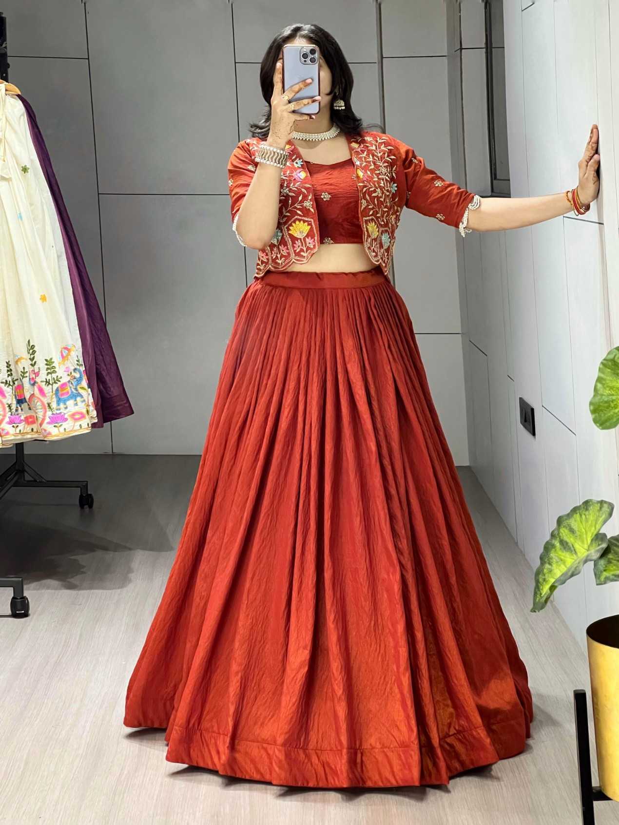 Ynf Vichitra Silk KESH530 jacket-Lehenga Lehengas Wholesale Wedding Lehenga Embroidered Lehenga Jacket Style Lehenga Manufacturer- Kapda Export