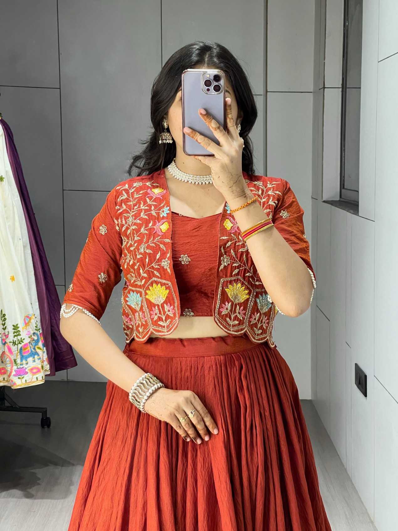 Ynf Vichitra Silk KESH530 jacket-Lehenga Lehengas Wholesale Wedding Lehenga Embroidered Lehenga Jacket Style Lehenga Manufacturer- Kapda Export