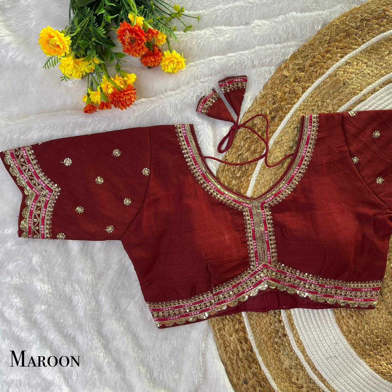 Ynf Vichitra Silk KESH728 102 Readymade Blouses Festive Collections Wholesale Embroidered Blouses Fashion Blouse Silk Blouse Manufacturer- Kapda Export