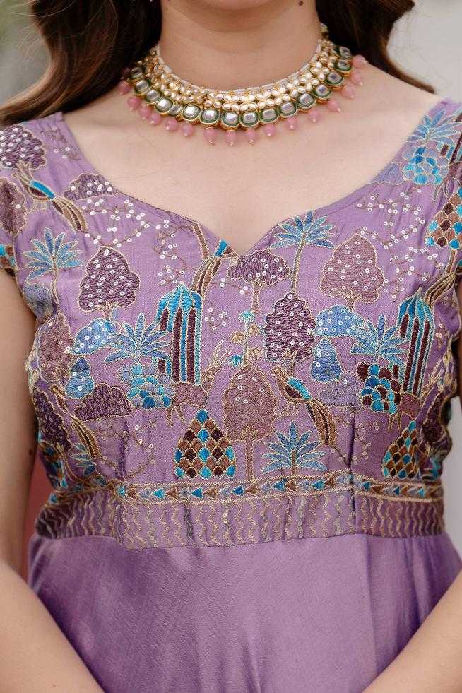 Ynf Vichitra Silk RIN215 39 Gowns Wholesale Embroidered Gown Evening Gowns Party Wear Gowns Manufacturer- Kapda Export