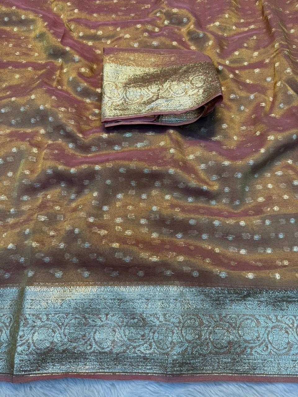 Ynf Viscos Chifon KESH671 Butti Sarees Wholesale Tissue Silk Saree Butta Sarees Viscose Saree Manufacturer- Kapda Export