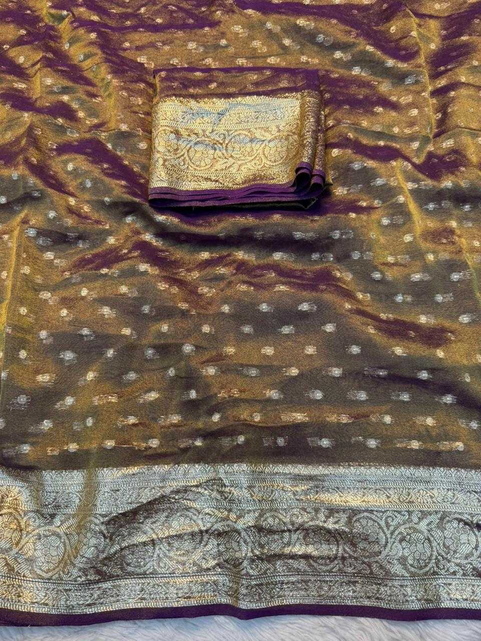 Ynf Viscos Chifon KESH671 Butti Sarees Wholesale Tissue Silk Saree Butta Sarees Viscose Saree Manufacturer- Kapda Export