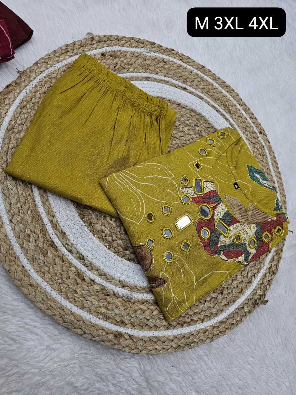 Ynf Viscose KESH720 TWO Kurti Wholesale Designer Kurtis Mirror Work Kurti Kurti With Palazzo Manufacturer- Kapda Export