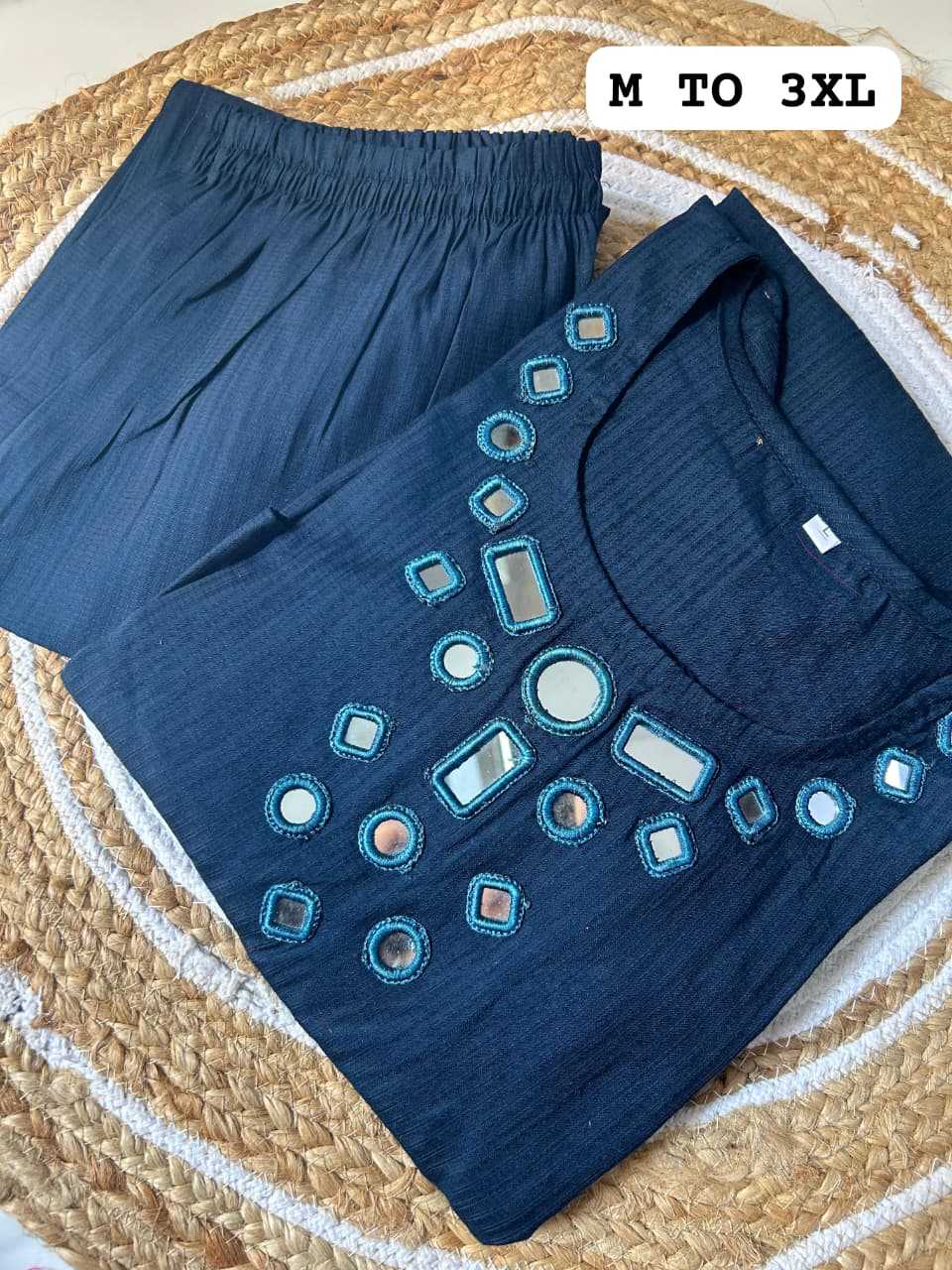 Ynf Viscose KESH720 UP Kurti Wholesale Mirror Work Kurti Embroidered Kurtis Kurti With Palazzo Manufacturer- Kapda Export