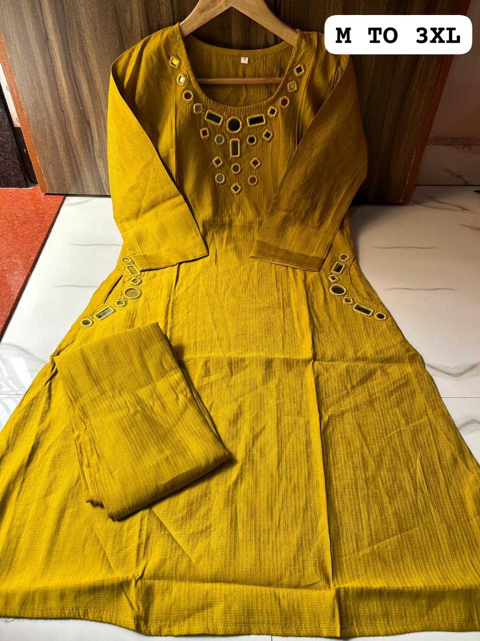 Ynf Viscose KESH720 UP Kurti Wholesale Mirror Work Kurti Embroidered Kurtis Kurti With Palazzo Manufacturer- Kapda Export