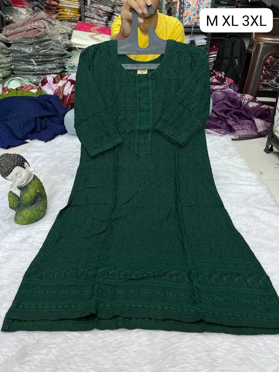 Ynf Viscose Rayon KESH720 102 Kurti Festive Collections Wholesale Festive Kurtis Rayon Kurtis Chikankari Kurtis Manufacturer- Kapda Export