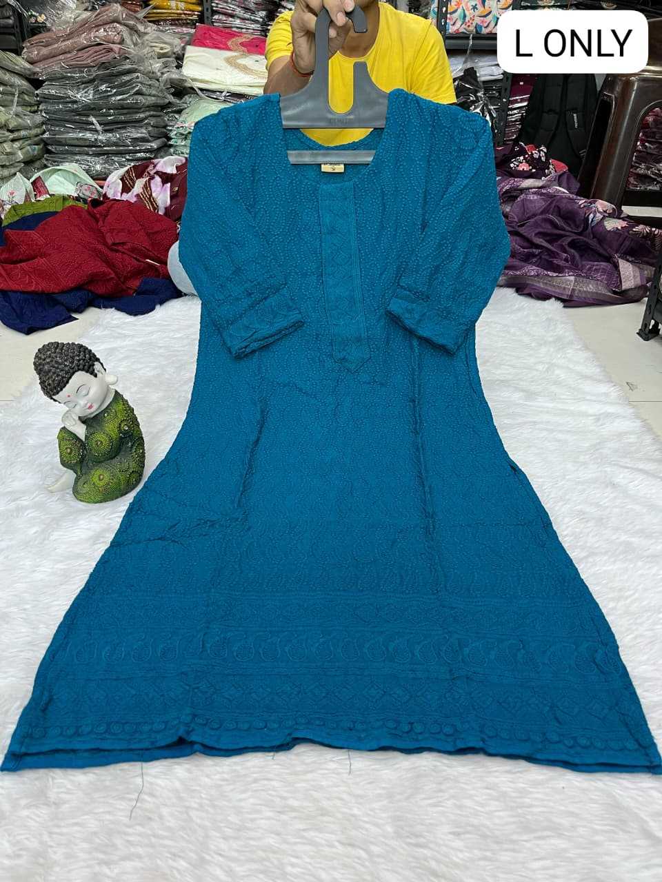 Ynf Viscose Rayon KESH720 102 Kurti Festive Collections Wholesale Festive Kurtis Rayon Kurtis Chikankari Kurtis Manufacturer- Kapda Export