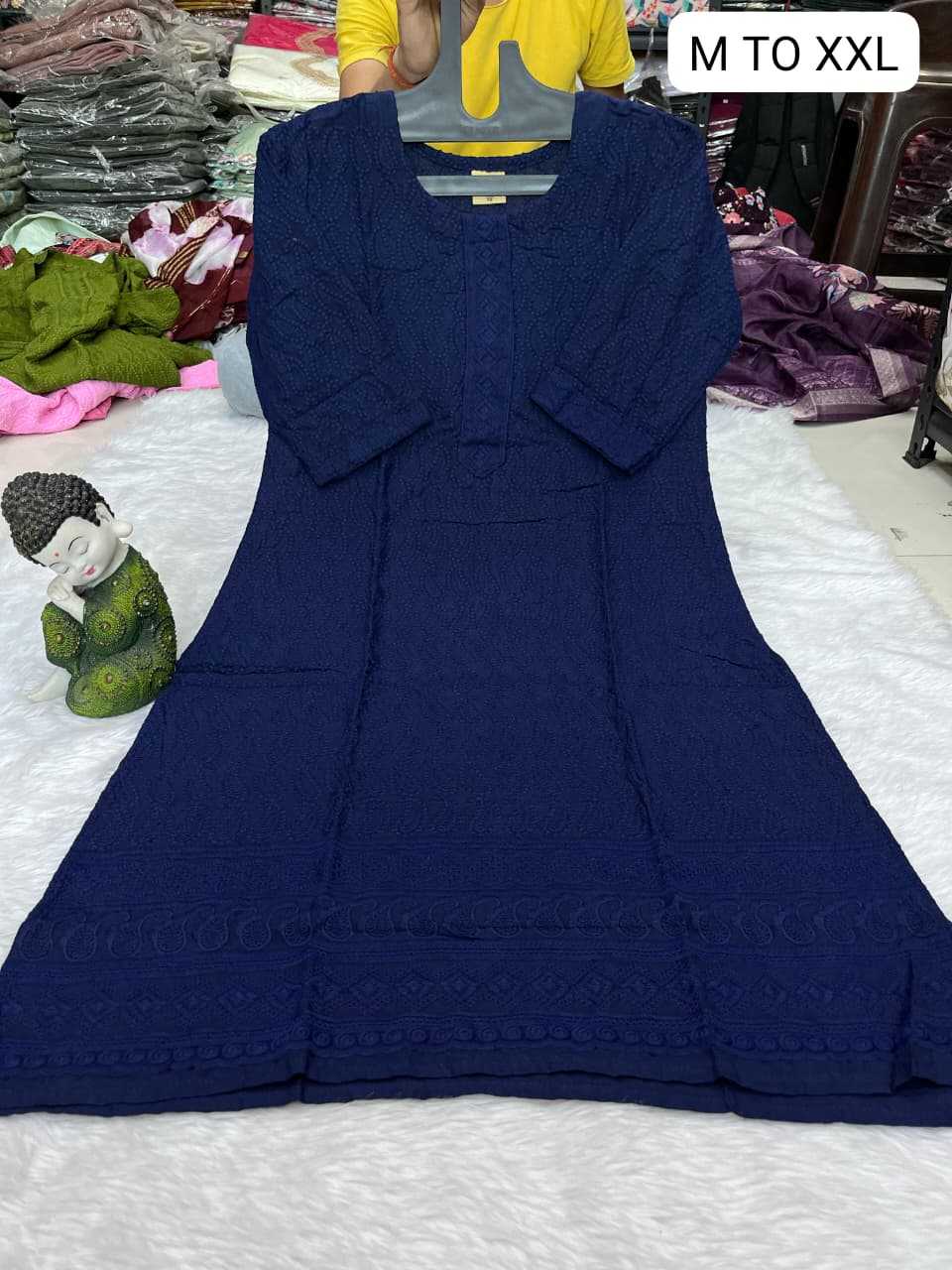 Ynf Viscose Rayon KESH720 102 Kurti Festive Collections Wholesale Festive Kurtis Rayon Kurtis Chikankari Kurtis Manufacturer- Kapda Export