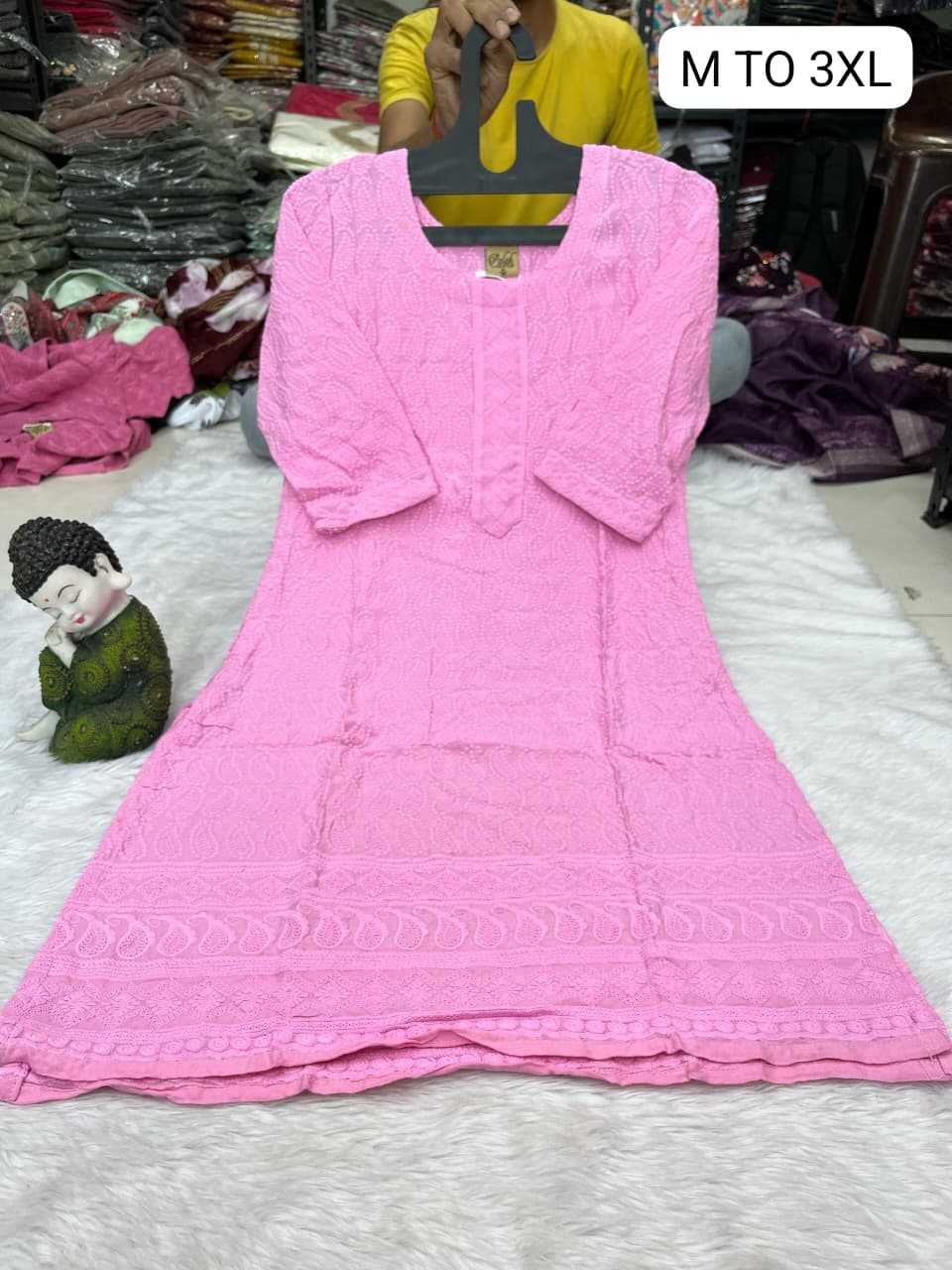 Ynf Viscose Rayon KESH720 102 Kurti Festive Collections Wholesale Festive Kurtis Rayon Kurtis Chikankari Kurtis Manufacturer- Kapda Export