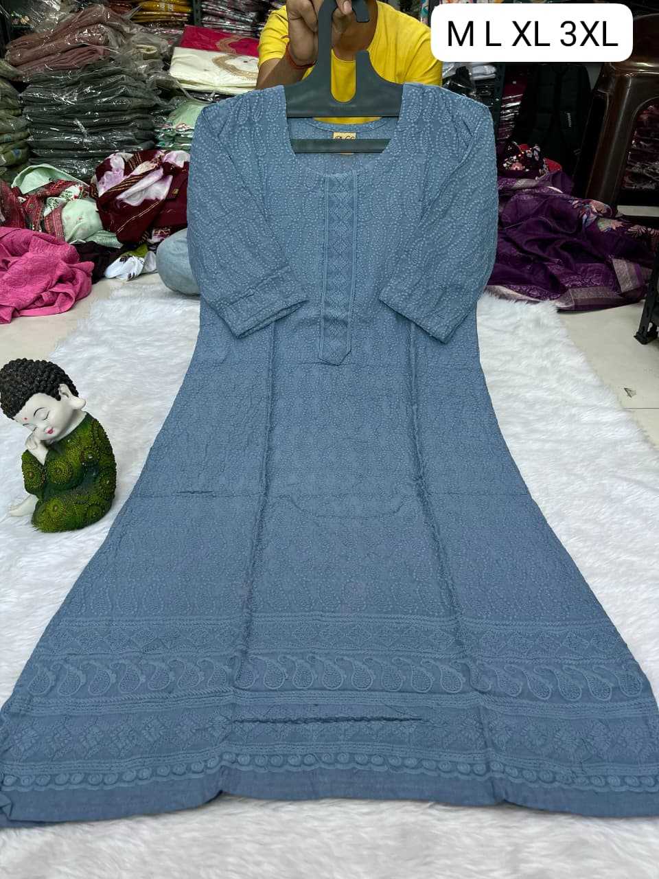 Ynf Viscose Rayon KESH720 102 Kurti Festive Collections Wholesale Festive Kurtis Rayon Kurtis Chikankari Kurtis Manufacturer- Kapda Export