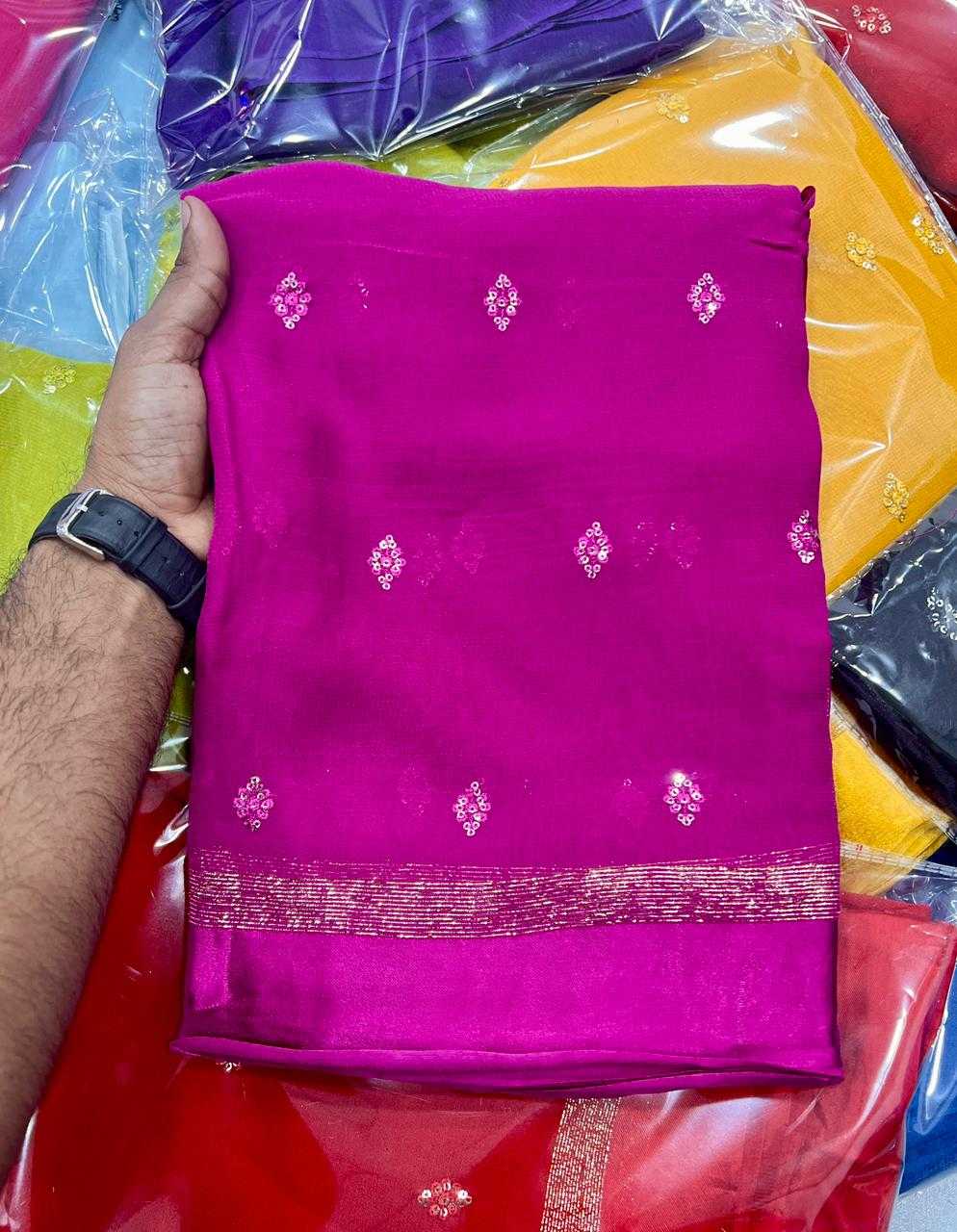 Ynf Viscouse Crushed Georgette KESH691 137 Sarees Festive Collections Wholesale Georgette Sarees Sequin Sarees Viscose Saree Manufacturer- Kapda Export