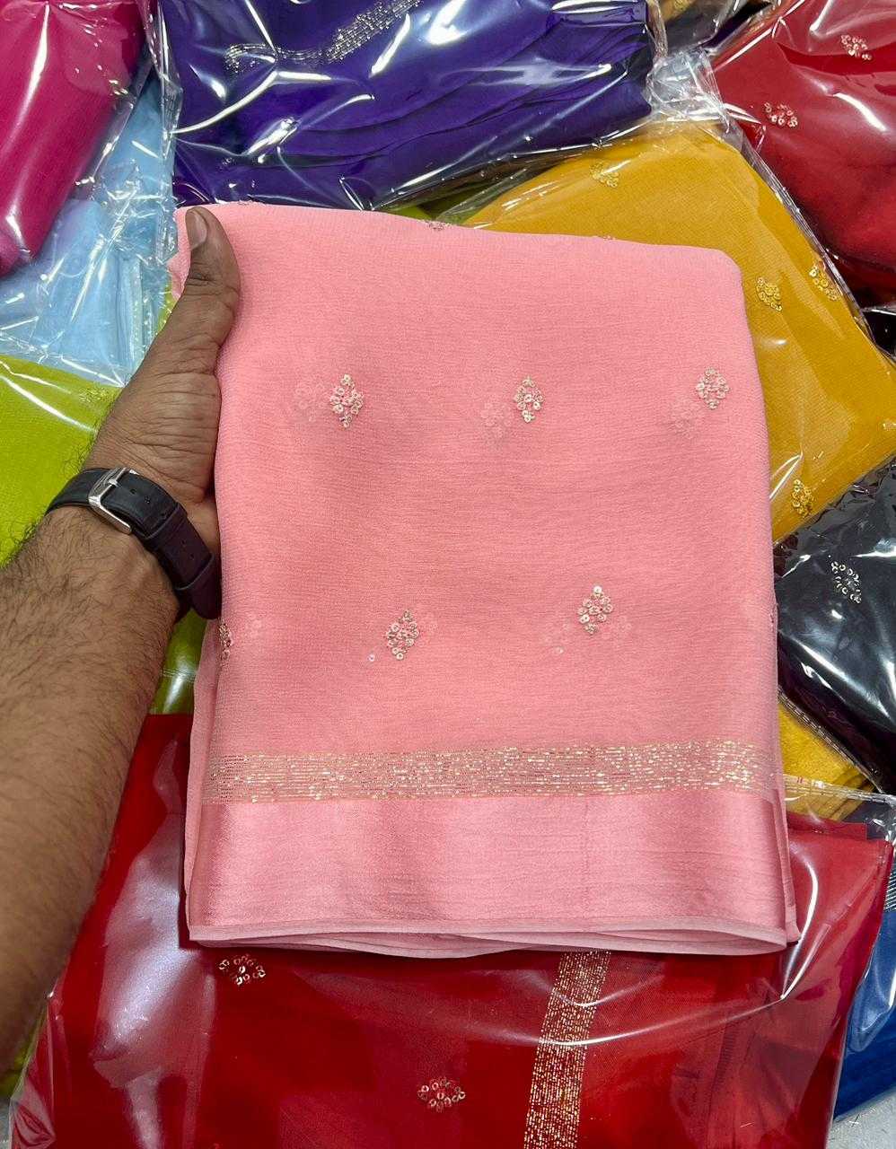 Ynf Viscouse Crushed Georgette KESH691 137 Sarees Festive Collections Wholesale Georgette Sarees Sequin Sarees Viscose Saree Manufacturer- Kapda Export