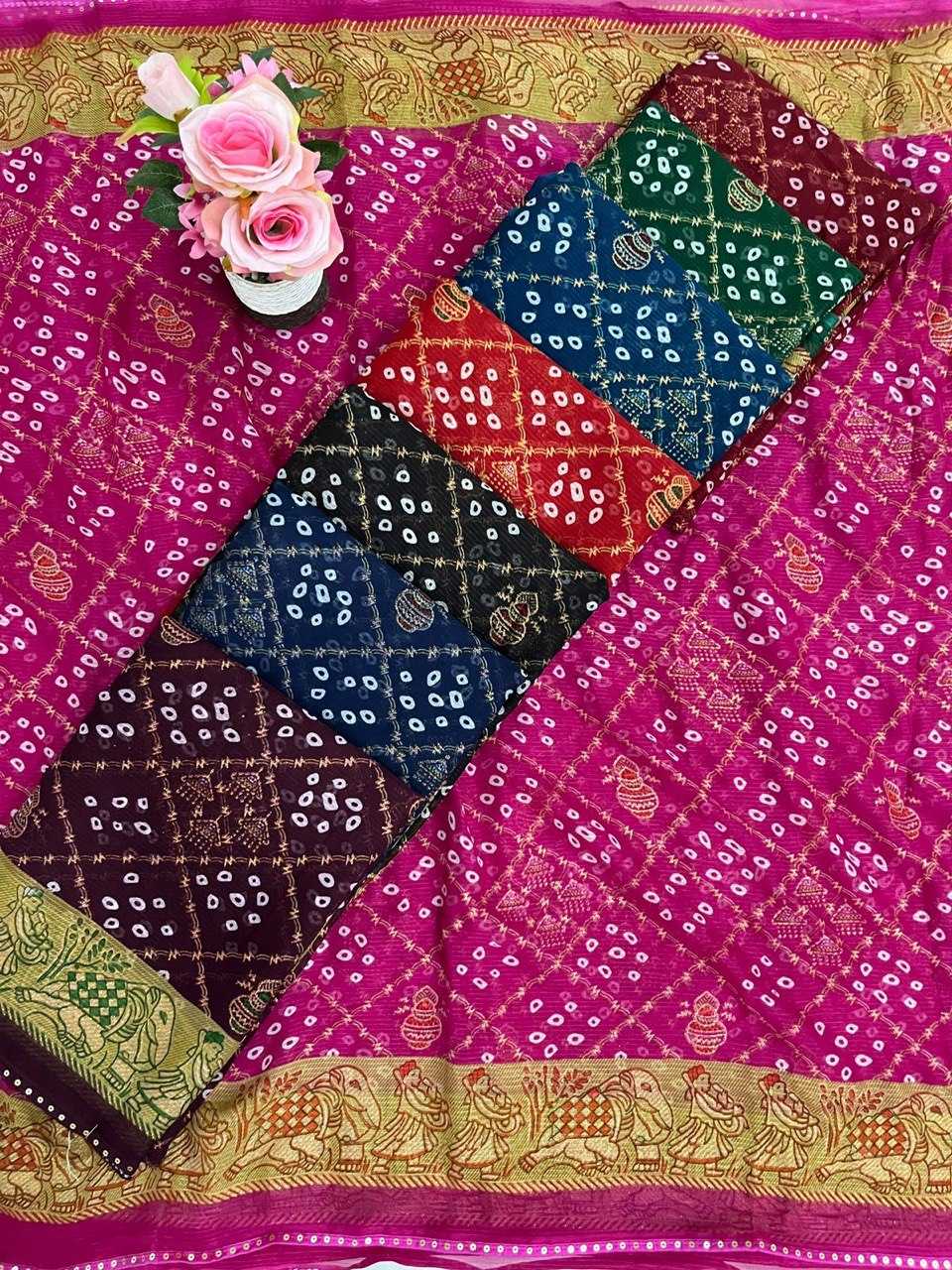 Ynf Zari Silk KESH696 25 Sarees Wholesale Festive Sarees Bandhani Sarees Casual Sarees Manufacturer- Kapda Export
