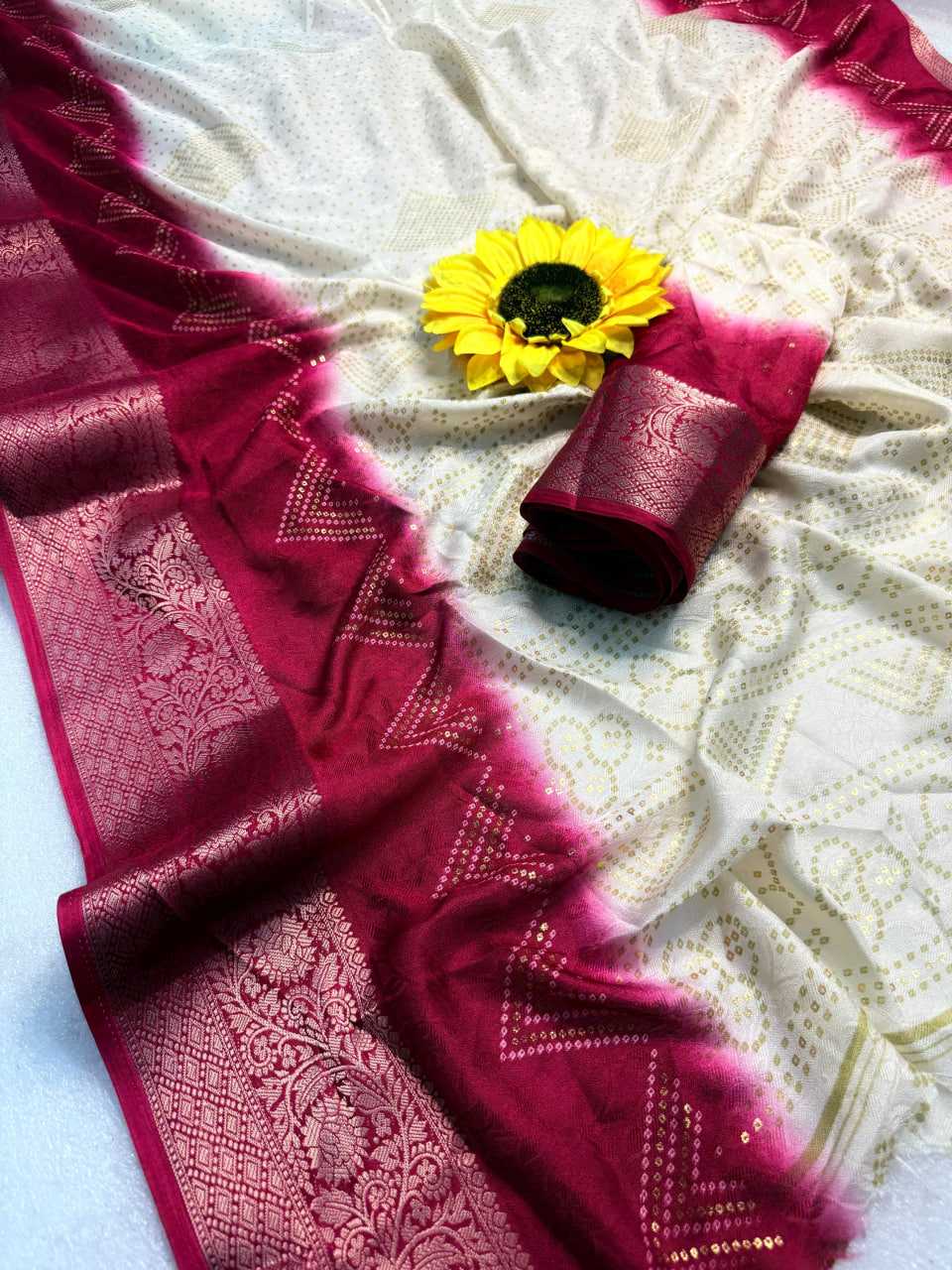 Ynf Bandhani Silk KESH576 266 Sarees Festive Collections Wholesale Festive Sarees Bandhani Sarees Sarees With Blouse Manufacturer- Kapda Export