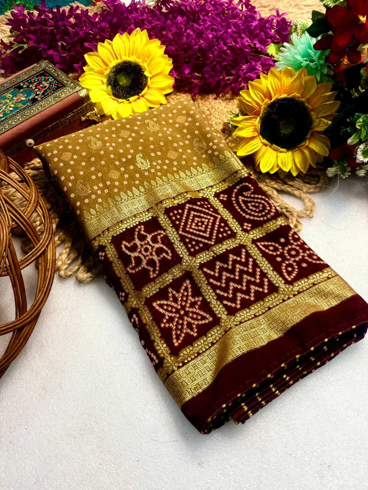 Ynf Bandhani Silk KESH576 PARIC Sarees Festive Collections Wholesale Traditional Sarees Festive Sarees Bandhani Sarees Manufacturer- Kapda Export