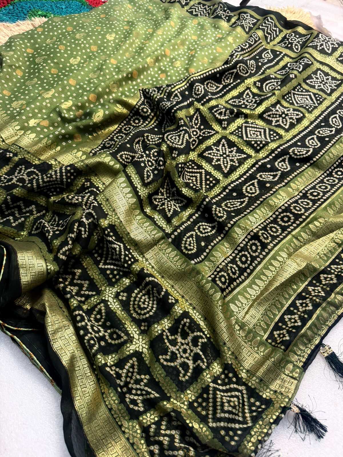 Ynf Bandhani Silk KESH576 PARIC Sarees Festive Collections Wholesale Traditional Sarees Festive Sarees Bandhani Sarees Manufacturer- Kapda Export