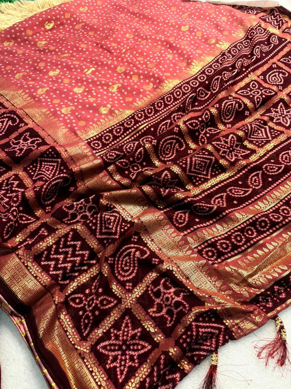 Ynf Bandhani Silk KESH576 PARIC Sarees Festive Collections Wholesale Traditional Sarees Festive Sarees Bandhani Sarees Manufacturer- Kapda Export