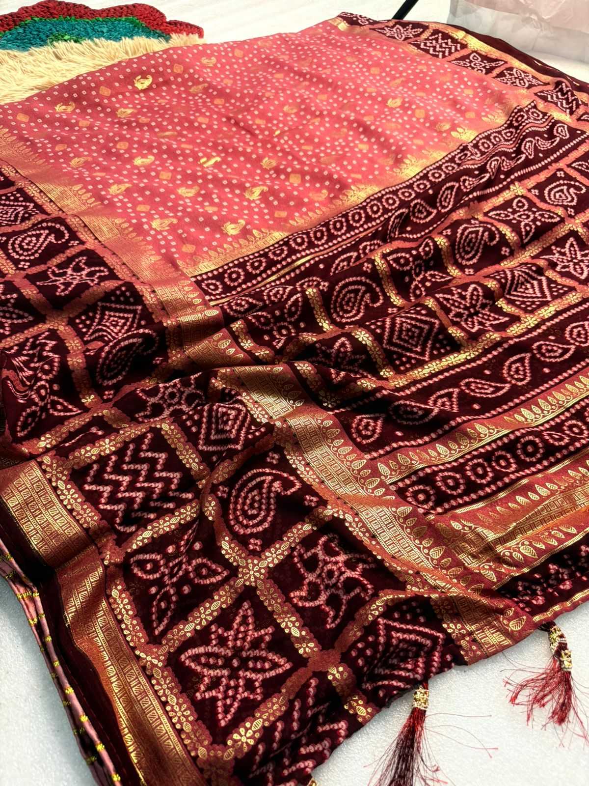 Ynf Bandhani Silk KESH576 PARIC Sarees Festive Collections Wholesale Traditional Sarees Festive Sarees Bandhani Sarees Manufacturer- Kapda Export