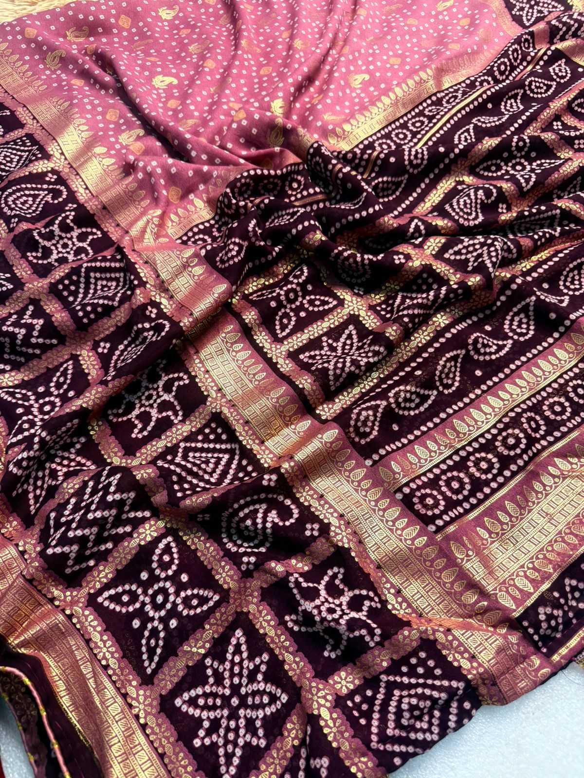 Ynf Bandhani Silk KESH576 PARIC Sarees Festive Collections Wholesale Traditional Sarees Festive Sarees Bandhani Sarees Manufacturer- Kapda Export