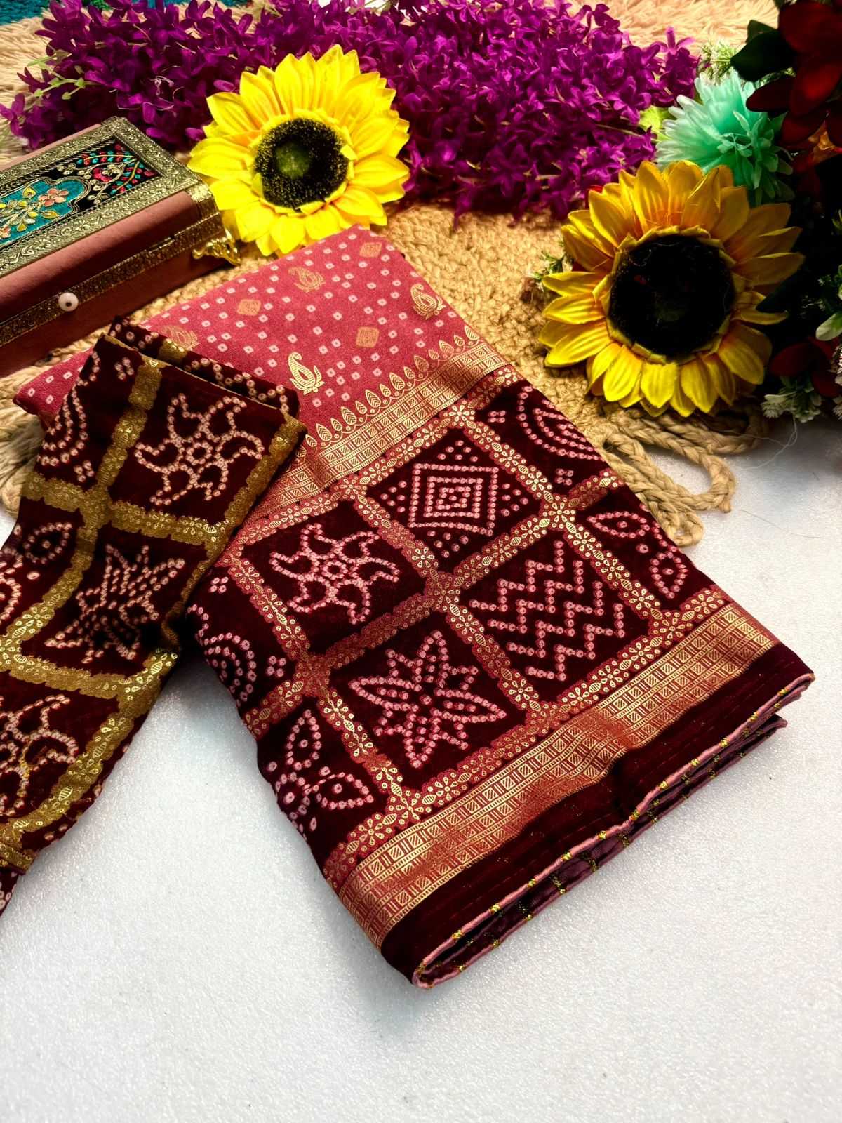 Ynf Bandhani Silk KESH576 PARIC Sarees Festive Collections Wholesale Traditional Sarees Festive Sarees Bandhani Sarees Manufacturer- Kapda Export