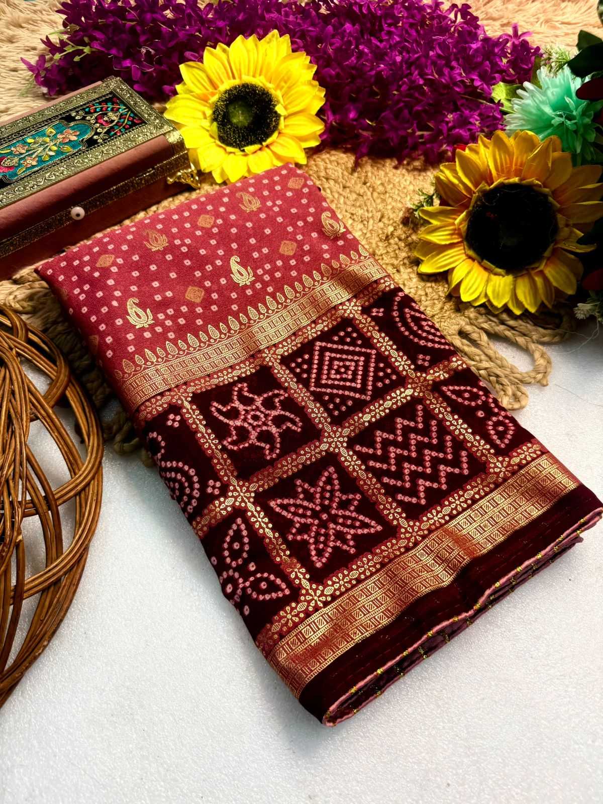 Ynf Bandhani Silk KESH576 PARIC Sarees Festive Collections Wholesale Traditional Sarees Festive Sarees Bandhani Sarees Manufacturer- Kapda Export