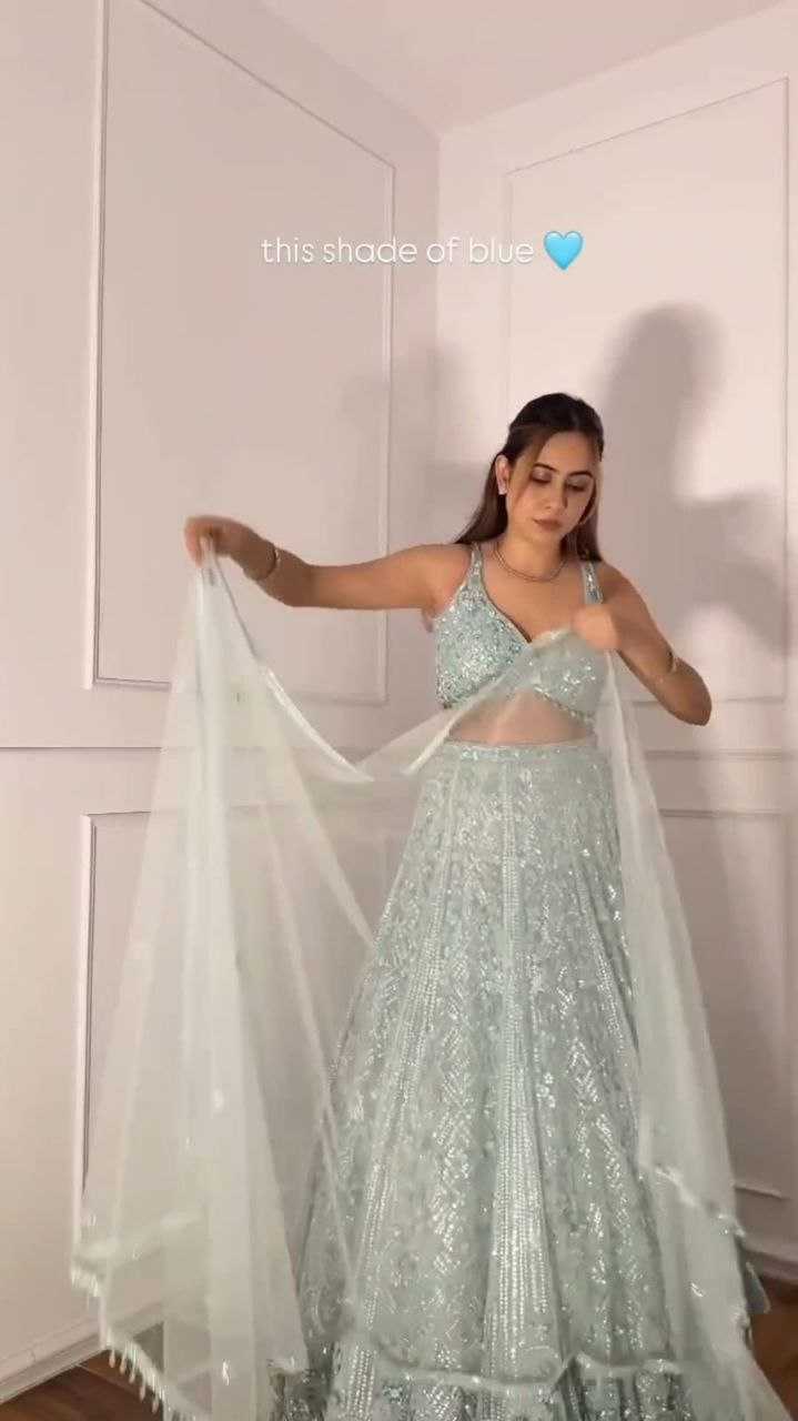 Ynf Butterfly Net KESH508 1115 Lehengas Wholesale Designer Lehenga Wedding Lehenga Sequins Lehenga Manufacturer- Kapda Export