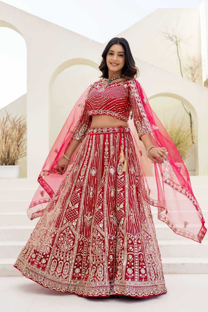 Ynf Butterfly Net KESH533 5164 Lehengas Wholesale Wedding Lehenga Embroidered Lehenga Sequins Lehenga Manufacturer- Kapda Export