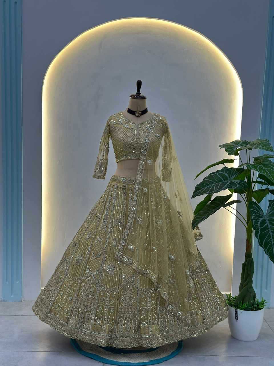 Ynf Butterfly Net KESH533 5164 Lehengas Wholesale Wedding Lehenga Embroidered Lehenga Sequins Lehenga Manufacturer- Kapda Export