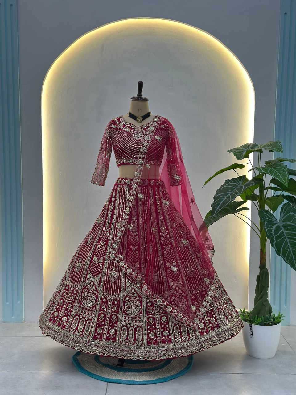 Ynf Butterfly Net KESH533 5164 Lehengas Wholesale Wedding Lehenga Embroidered Lehenga Sequins Lehenga Manufacturer- Kapda Export