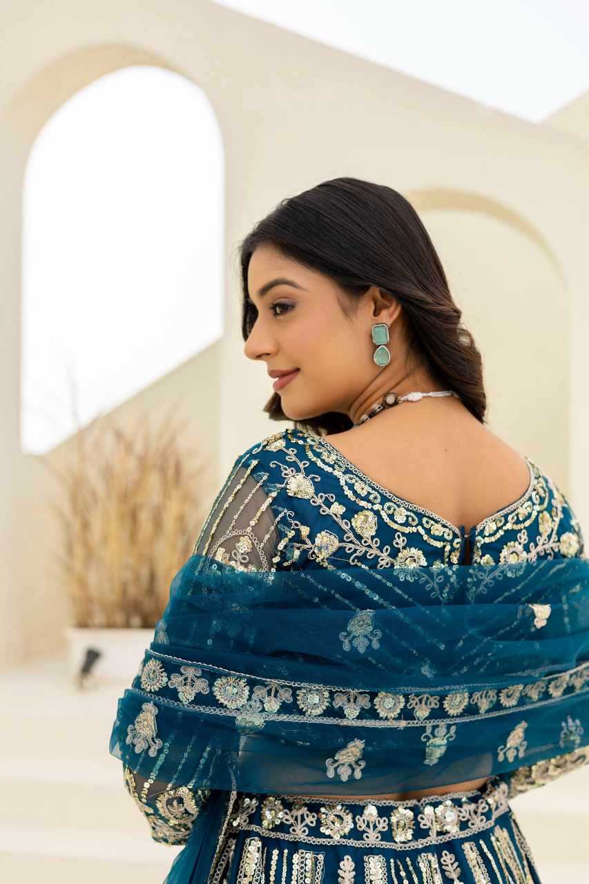 Ynf Butterfly Net KESH533 5164 Lehengas Wholesale Wedding Lehenga Embroidered Lehenga Sequins Lehenga Manufacturer- Kapda Export