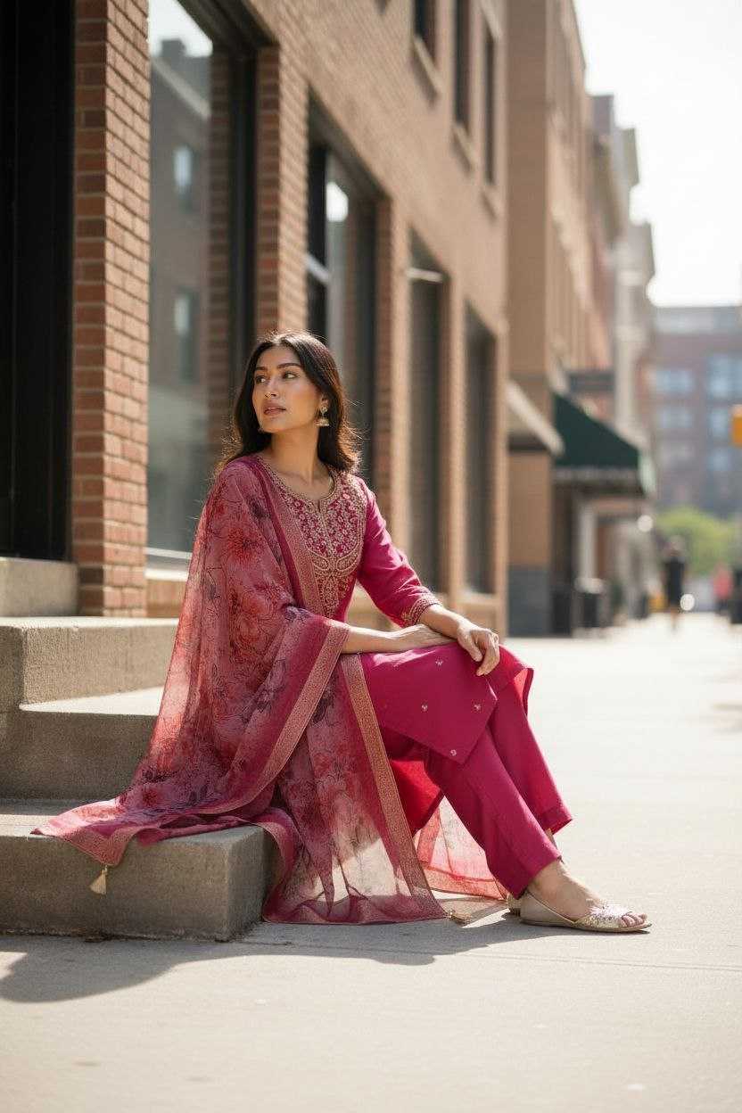 Ynf Chanderi Cotton KESH529 KAVYA Kurti Wholesale Festive Kurtis Designer Kurtis Embroidered Kurtis Manufacturer- Kapda Export