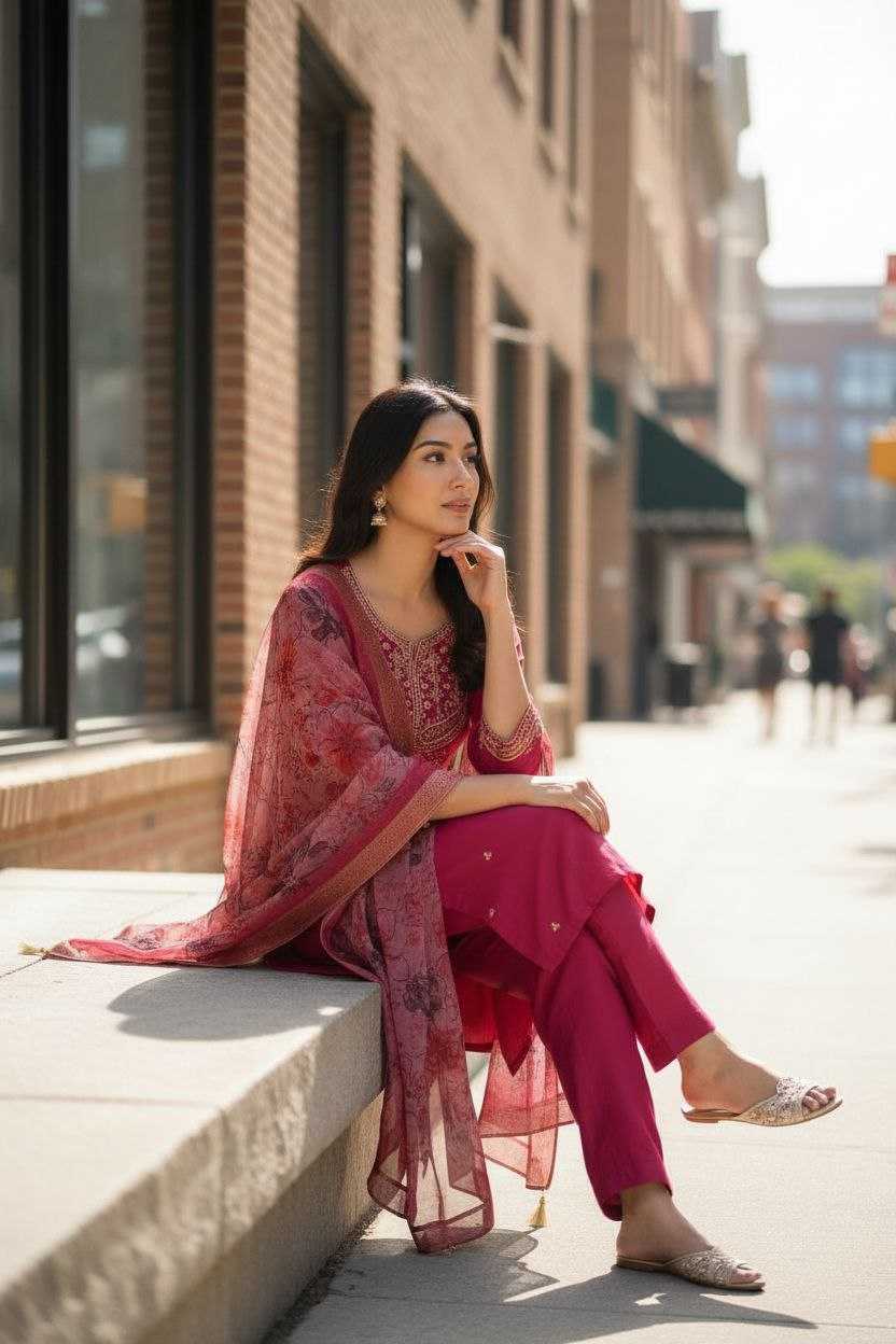 Ynf Chanderi Cotton KESH529 KAVYA Kurti Wholesale Festive Kurtis Designer Kurtis Embroidered Kurtis Manufacturer- Kapda Export