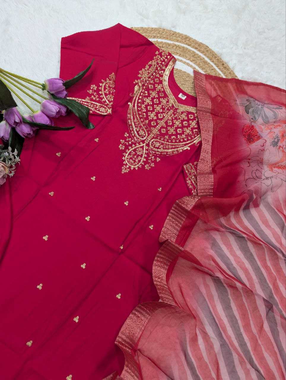 Ynf Chanderi Cotton KESH529 KAVYA Kurti Wholesale Festive Kurtis Designer Kurtis Embroidered Kurtis Manufacturer- Kapda Export